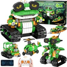 STEM Robot Building Toys for Kids 6-12, 5in1 App Remote Control STEM Tracto...
