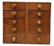 Vintage Wooden 10 Drawer Storage Chest Cabine...