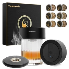 Electric Whiskey Smoker Kit with 6 Wood Chips, Lighter, Bourbon Gifts for Men...