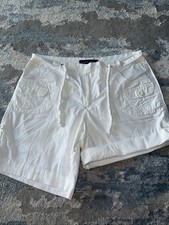 Bandolinoblu White Beachy Shorts Adjustable Inseam Size 12