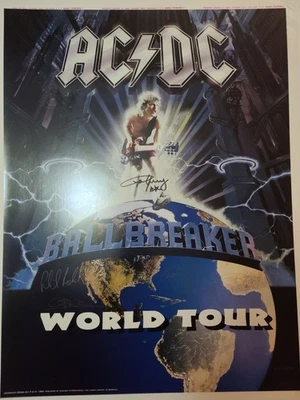 ACDC Poster  BALLBREAKER Tour 1996 Hand Signed Angus Young - Image 1 of 4