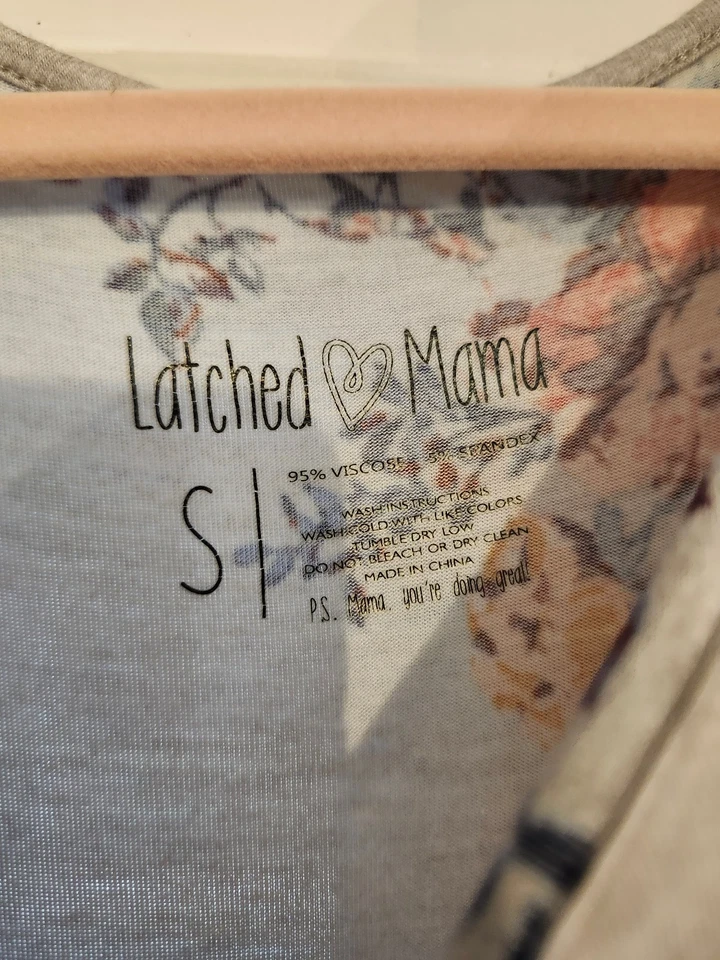 Latched Moma, Nursing Dress Size Small, long pretty, flower print elestic waist - Image 3 of 4