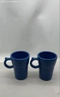 Fiesta Cobalt Blue Coffee Mug Set 2 Piece Homer Laughlin Ceramic Vintage Era