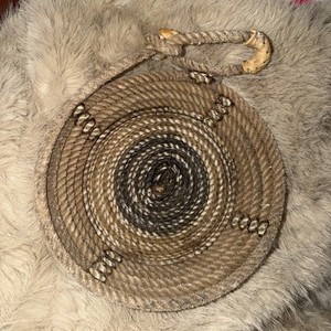 Western Hand Crafted Coiled Lasso Rope Basket