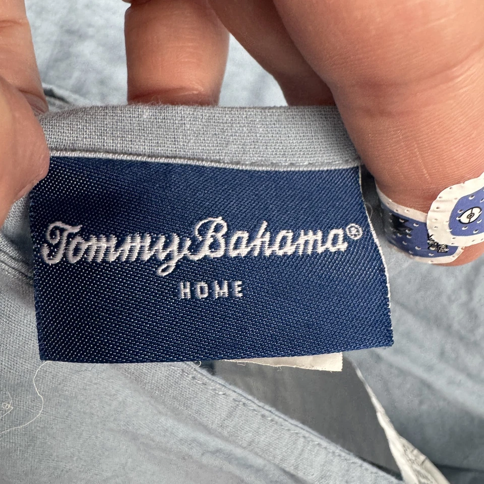 Tommy Bahama домашняя наволочка синяя вышитая 34x20 постельное белье 100% хлопок листья - Изображение 3 из 4
