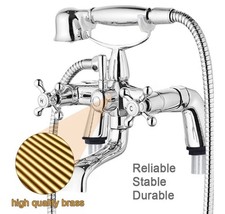 Swity Clawfoot Tub Faucet with Shower Diverter Victorian Polished Chrome
