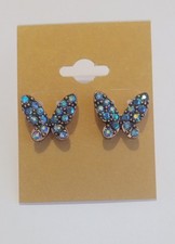 Butterfly Rhinestone Stud Earrings