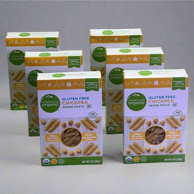 Lot SIMPLE TRUTH ORGANIC (6 PACK) Chickpea Penne Pasta 8 oz Yellow BB 11/27
