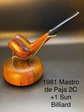 1981 Mastro De Paja 2C + 1 Sun Billiard Tobacco Pipe-Professionally Restored