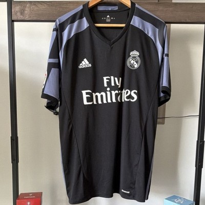 Real Madrid 16-17 Bale #11 Soccer Jersey Black Gray White Official