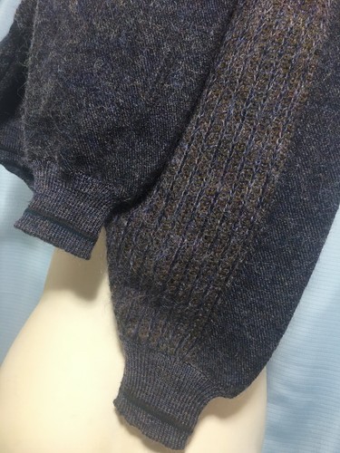 NWT 42 Vintage 1980s JOLLY HOT STUFF Mohair Blend SHAWL Sweater PURPLE Teal Gold - Picture 12 of 12