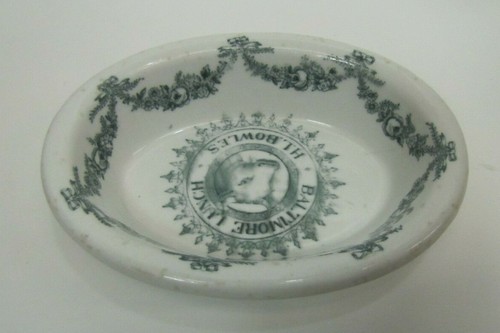 BALTIMORE LUNCH H L BOWLES Antique Restaurant Ware Dish Dairy Cow Lunchroom Ad - Picture 5 of 12