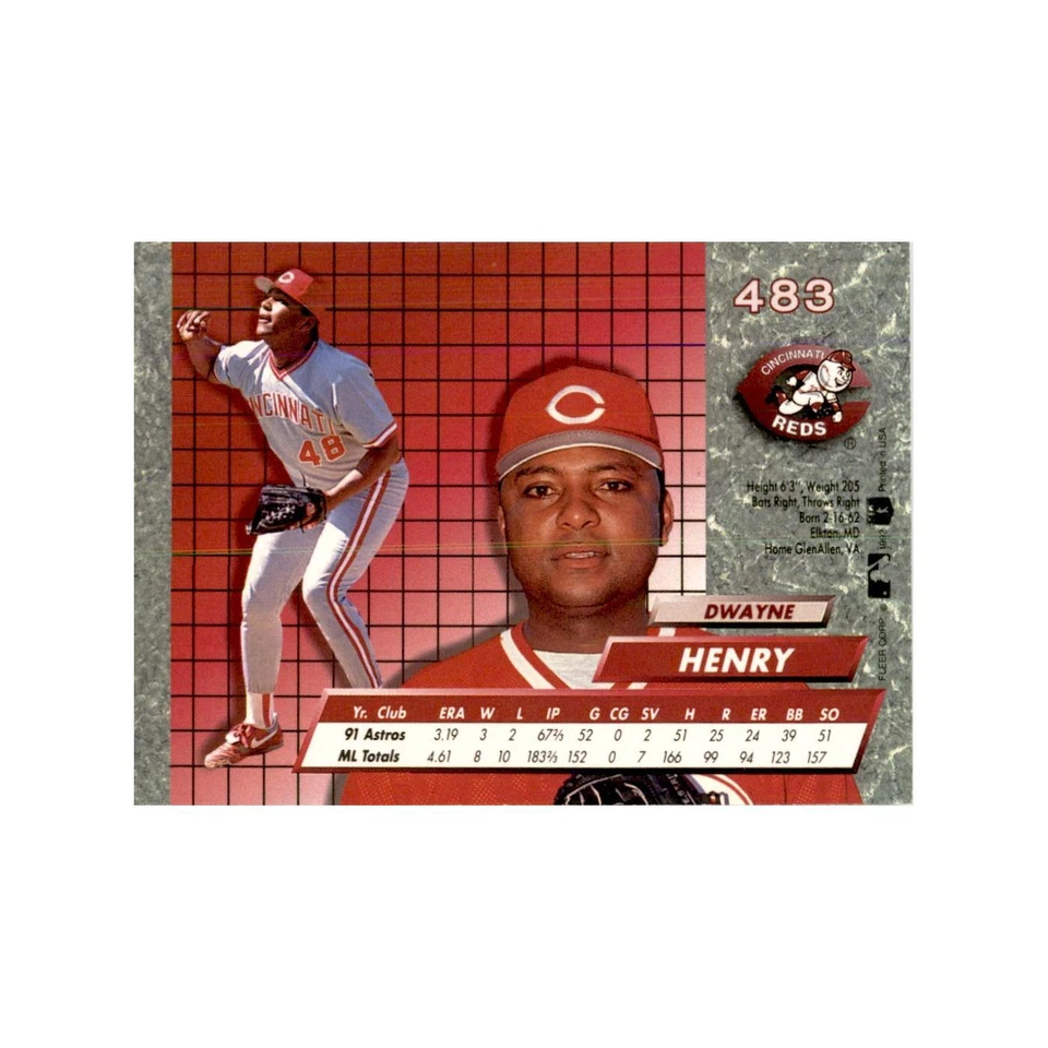 1992 Fleer Ultra Dwayne Henry Baseball Cards #483 - Image 2 of 3