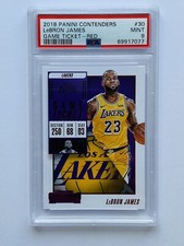 2018 Contenders RED Game Ticket Lakers LEBRON JAMES Card PSA 9 MINT