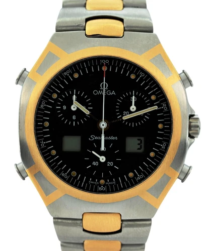 Omega 37.5mm Polaris Seamaster Ani-Digi Chronograph 1670 Watch! Ref: 386.1231.1!