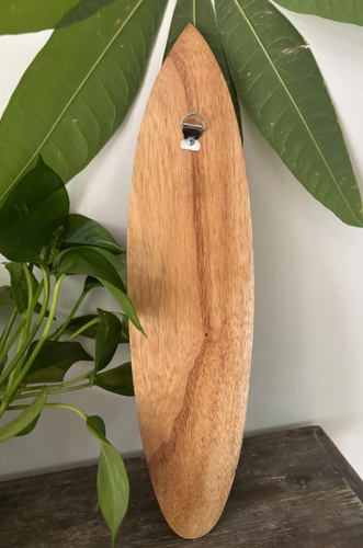 Hawaii Hand Made 16" Carved Wood Surfboard Home Decor Sunset Hibiscus Wave Art - Picture 4 of 4