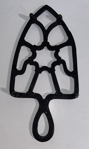 Vintage Cast Iron Trivet With Handle Starburst STB 1 - Picture 3 of 4