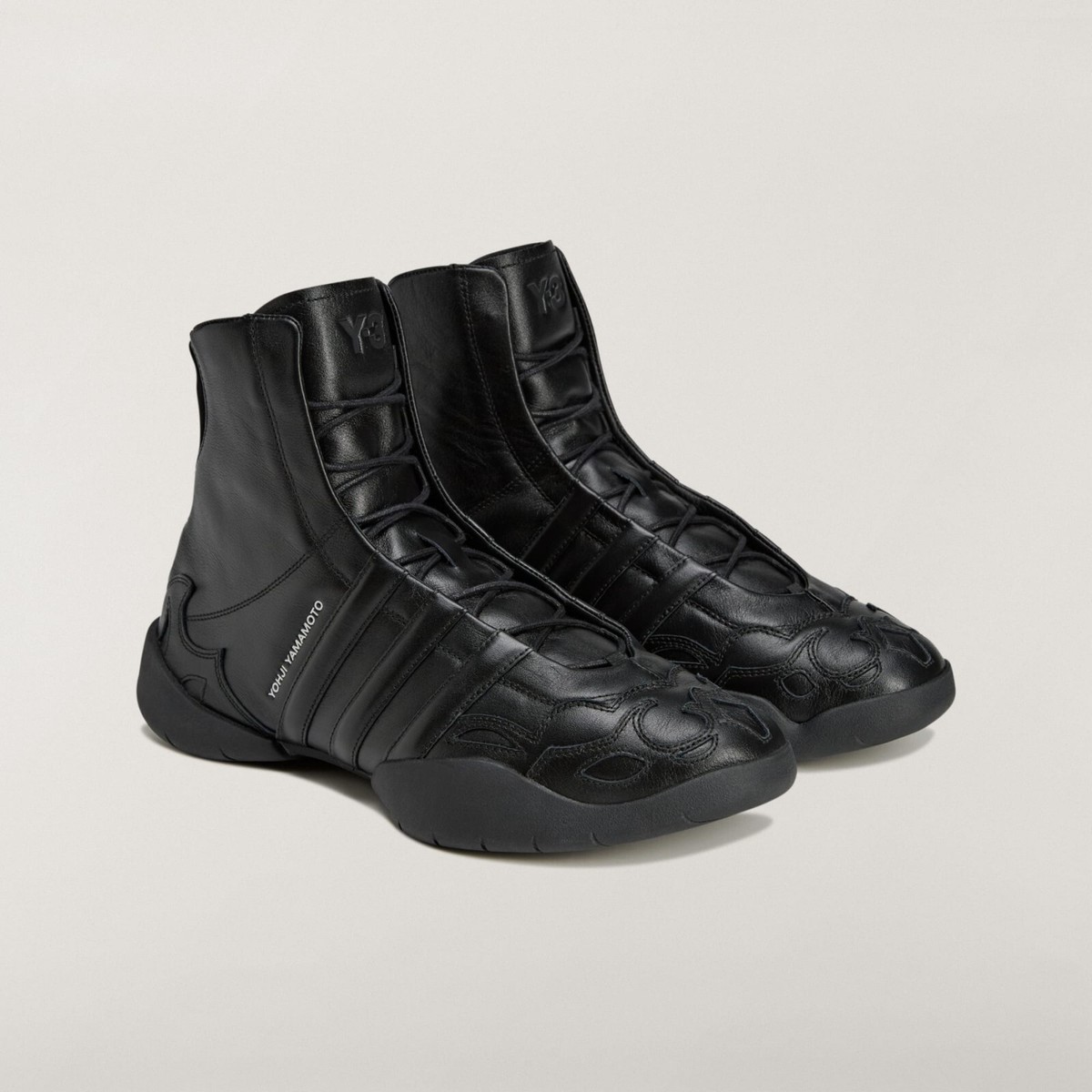 adidas Y-3 Regu 2002 Hi Leather lining Triple Black JQ8845
