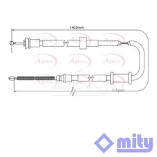 Fits Fiat Panda 2003-2012 1.0 1.2 D Hand Brake Cable Rear Left Mity 51708686