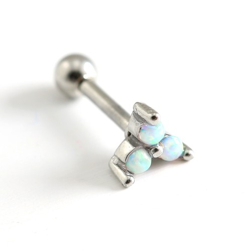 Handmade Opal Crystal Flower Ear Cartilage Ring Bar Ball Stud Piercing Earring - Picture 10 of 23