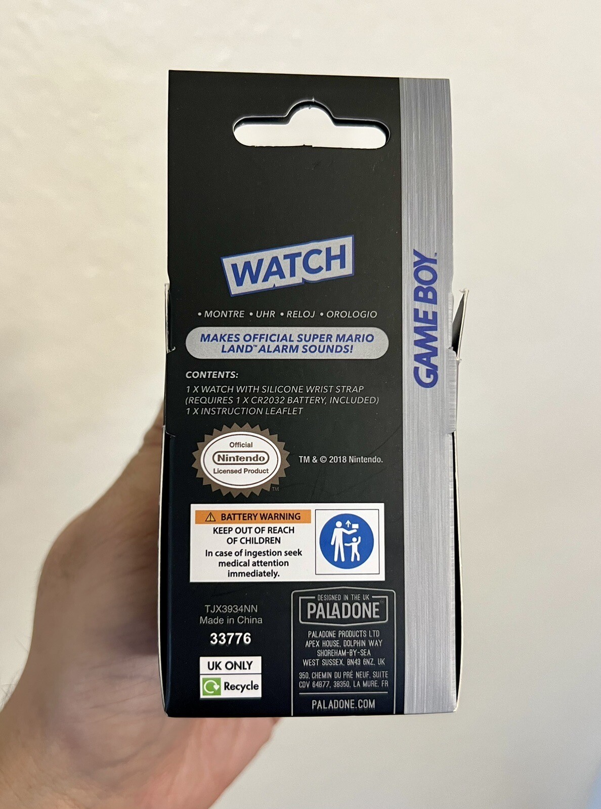 New In Box Nintendo Game Boy Watch Grey Gameboy Wristwatch