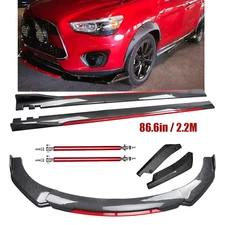 For Mitsubishi Outlander Front Bumper Lip Spoiler Side Skirt Carbon Fiber Bod K