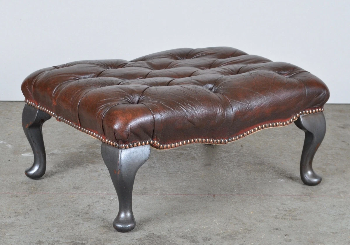 Genuine leather footstool deals