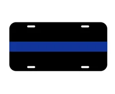 Thin Blue Line License Plate Front Black Sheriff Plate Blue Lives Matter Police