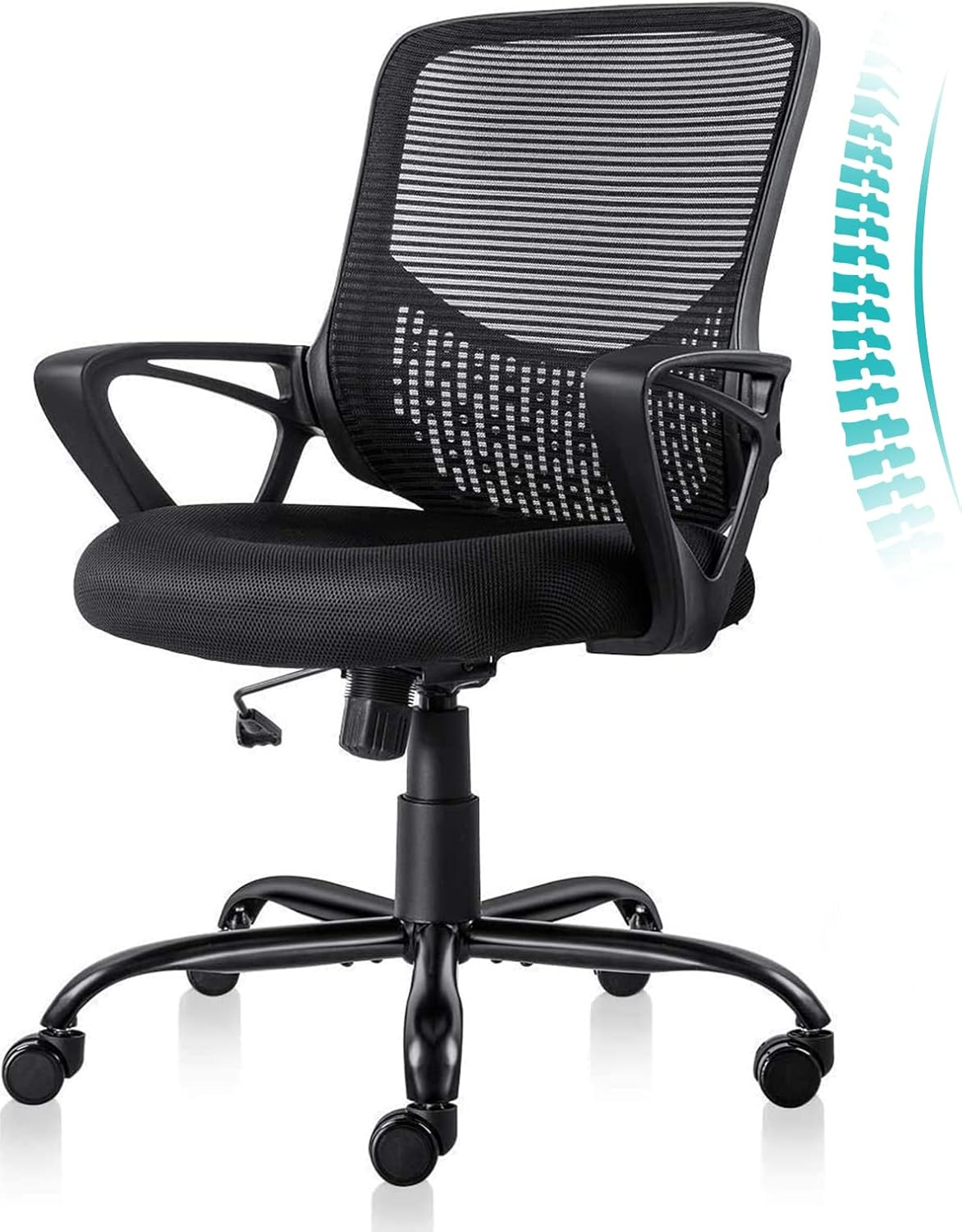 Ergonomic Mesh Back Office Chair - Mid Back Task Desk Chair for Comfortable Computing-image