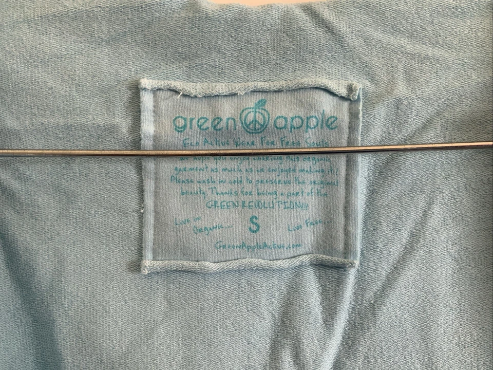 Green Apple Light Blue Hooded Long Sleeved Wrap Women’s Small - Image 3 of 4