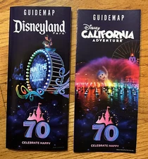 Disneyland DCA Park Guidemap Map 2025 70th Anniversary Celebration Paint Night