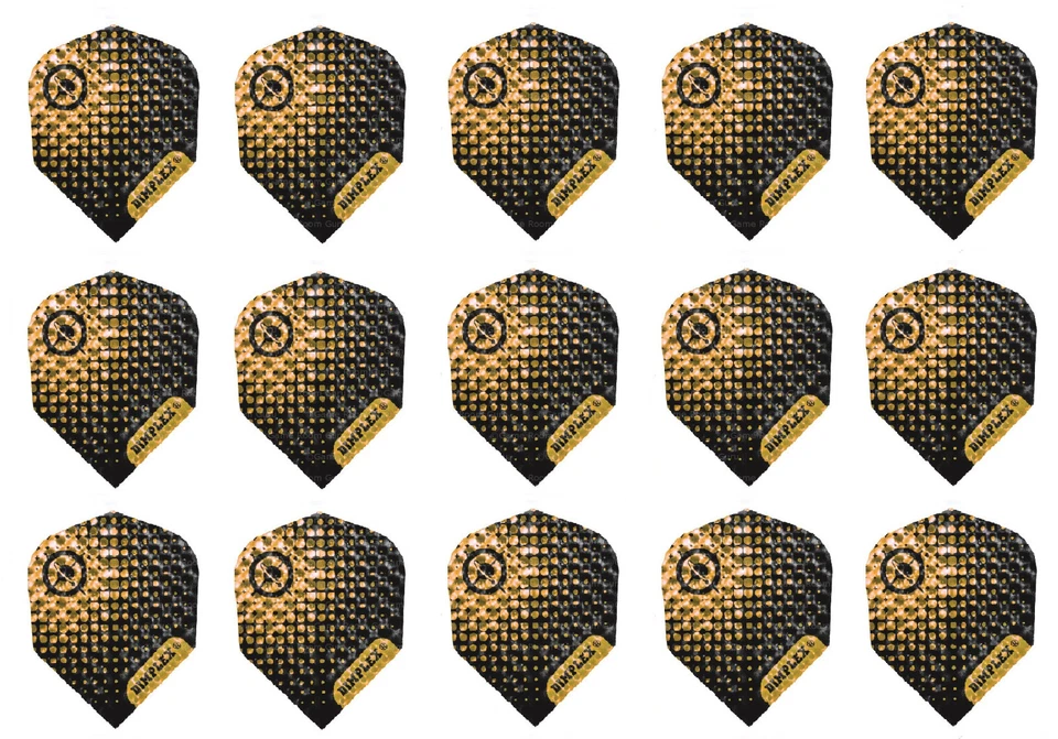 5 Sets Harrows Dimplex Standard Dart Flights - Ships w/ Tracking - Gold Black