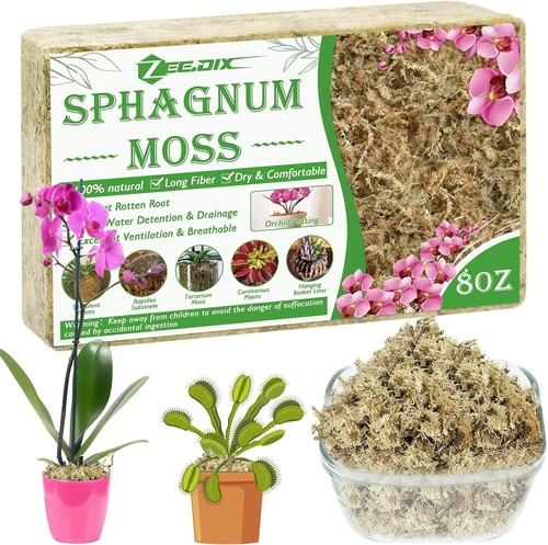 ZeeDix Sphagnum Moos für Pflanzen langfaseriges Torfmoos für Orchideen Reptilien - Bild 2 von 14