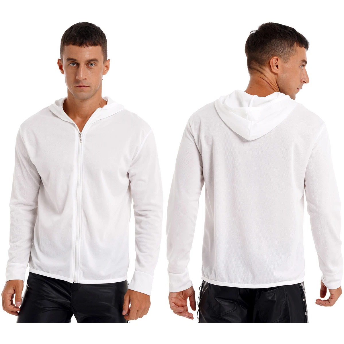 Bella + Canvas BC3939/3939 Mens Black Full Zip Long Sleeve Hooded T-Shirt  Hoodie — BigTopShirtShop.com