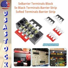 5 Sets 600V 15A Dual Row 4 Position Screw Terminal Electric Barrier Strip Block