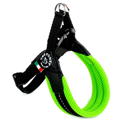 Tre Ponti RR200 Easy Fit Soft Mesh Hundegeschirr Neon Grün Click-Verschluss