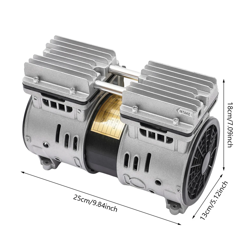 Bomba de vacío sin aceite | Bomba de vacío de pistón industrial sin aceite con filtro MEJOR VENTA Foto 3 de 4