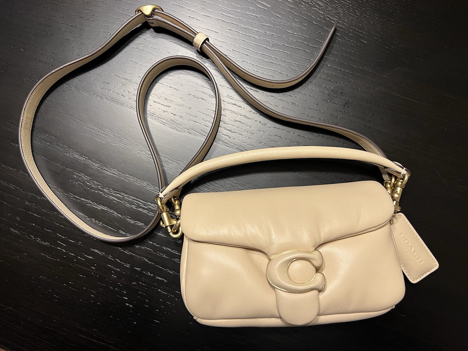Coach Tabby 18 Pillow Letter C Women's Shoulder Bag - B4/Ivory image 2