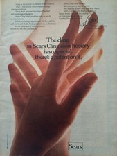 1971 Sears Cling alon Hosiery stockings pantyhose vintage fashion ad