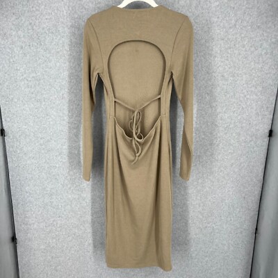 neutral long sleeve midi dress Savor the Season 100% Cotton Ivory Long Sleeve Midi Dress
