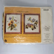 Creative Circle Canvas cross stitch needle point 0205 VTG Flowers Floral