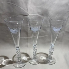 Lot of 3 - Vintage Millennium 2000 Champagne Flutes Glasses 10” Branded