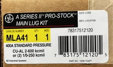 GE ABB MLA41 (2)1/0-250mcm or (1) 4-600mcm 400A MAIN LUG KIT NEW OLD STOCK