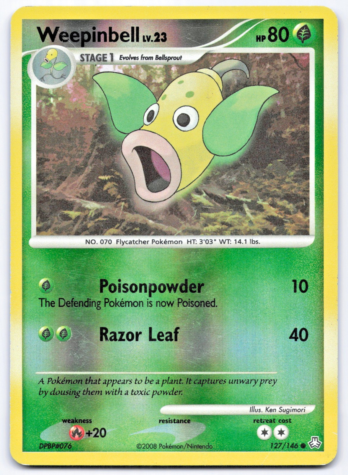 Weepinbell 127/146 Legends Awakened Reverse Holo Pokemon Card