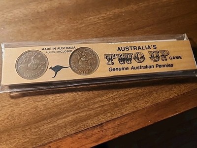 Vintage '' The Australian National Game '' Two Up - 1950 1956 PENNIES