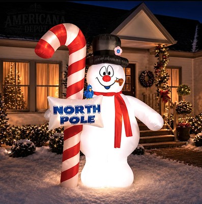 9.5 Ft Giant Light Up Frosty The Snowman Christmas Airblown Yard Inflatable