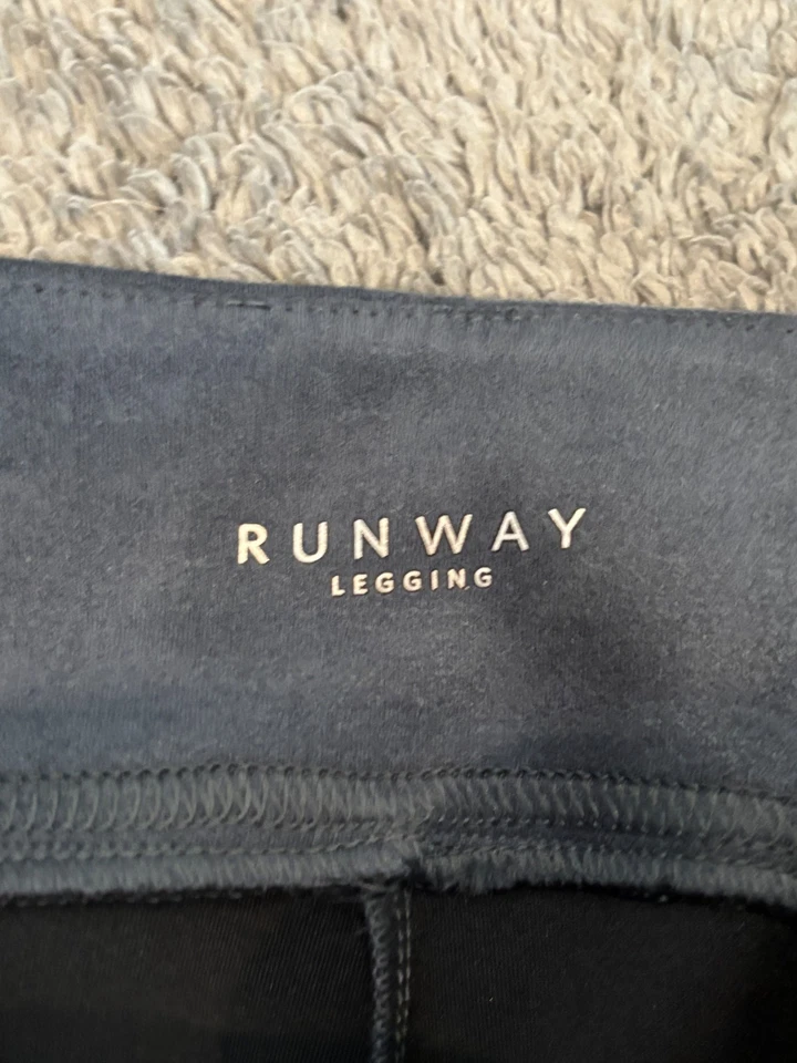 Leggings de pasarela White House Black Market para mujer 0P Petites imitación gamuza azul Foto 2 de 4