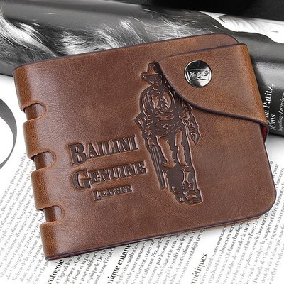 Retro Mens PU Leather Bifold Wallet Credit ID Card Holder Slim Purse Xmas Gift