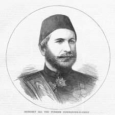 RUSSO TURKISH WAR Mehemet Ali The Turkish Commander - Antique Print 1877