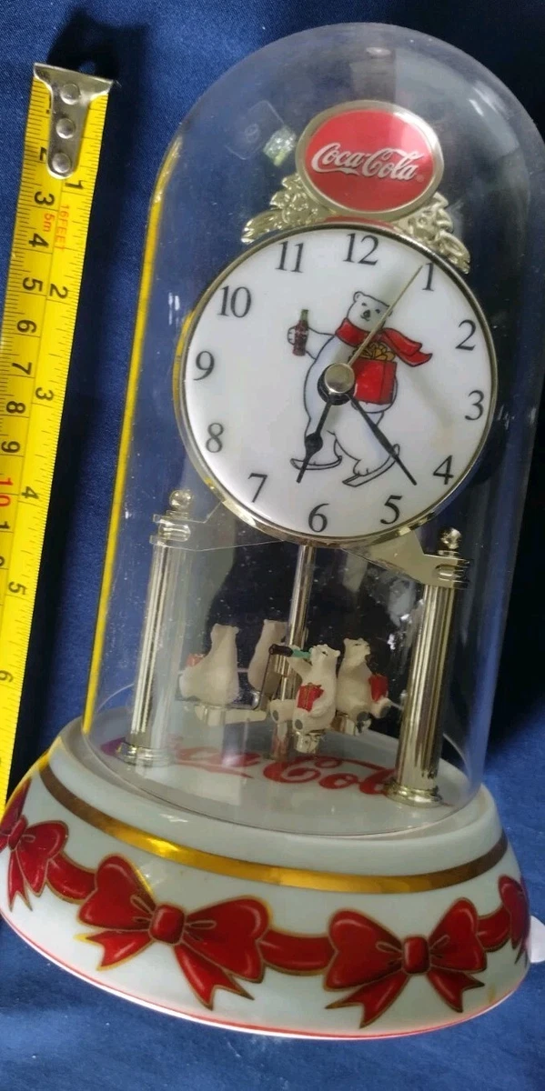 コカコーラ 置き時計 ポーラベアー　1990年代 Coca Cola Polar Bear Clock Indiana Collectible Coca Cola Clocks